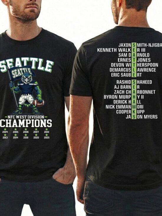 Other - Seattle Seahawks 2025 NFC Seattle Football Nfc West Champs T-Shirt 2 Sided 307